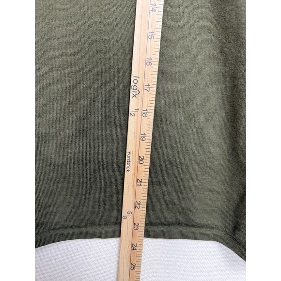 Madewell 100% Merino Wool Sweater Women's Size M Green Lightweight 3/4 Sleeve - Picture 9 of 12